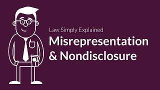 Misrepresentation and Nondisclosure  Contracts  Defenses amp Excuses [upl. by Aihsekram]