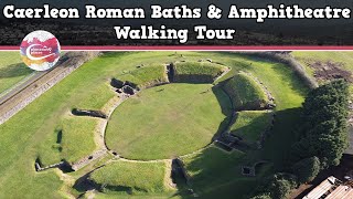 CAERLEON ROMAN BATHS amp AMPHITHEATRE WALES  Walking Tour  Pinned on Places [upl. by Fair]