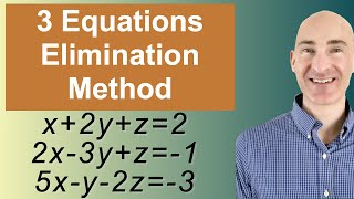 Solving Systems of 3 Equations Elimination [upl. by Dorothee]