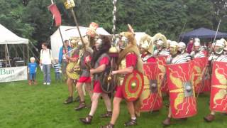 Roman Reenactment at the Amphitheatre in Caerleon Marching In [upl. by Jaquith]