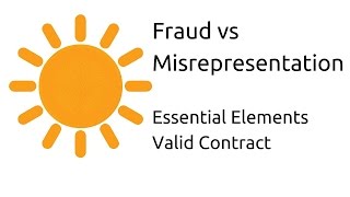 Fraud vs Misrepresentation  Other Essential Elements of a Valid Contract  CA CPT  CS amp CMA [upl. by Neeleuqcaj950]